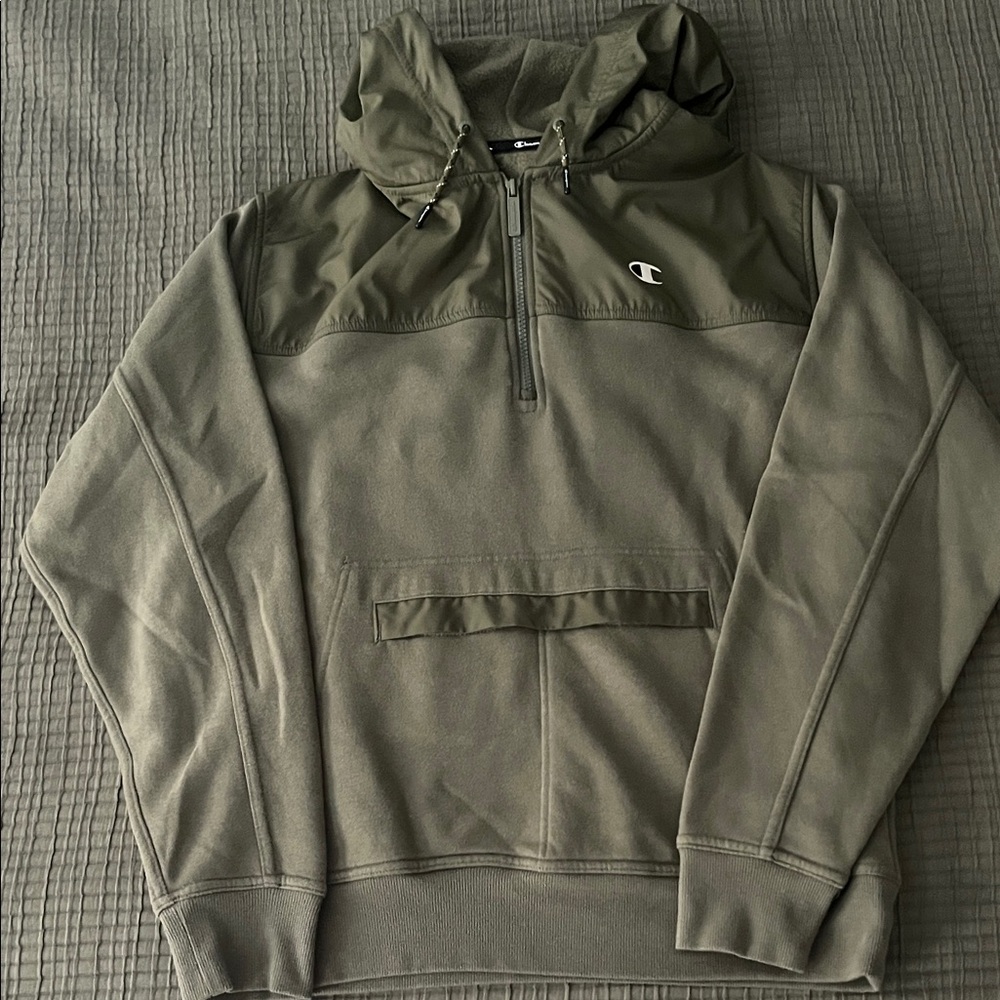 Champion Men's Zip-Up Olive Sweater